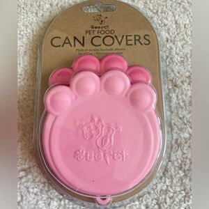 NWT Pink Paw Print Pet Food Can Covers